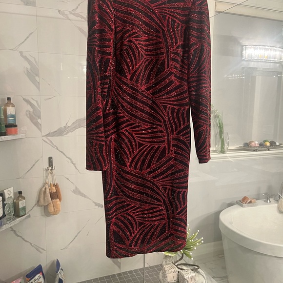 NIGHT WAY DRESS SIZE 6 art deco red black gala wedding cruise wear - Picture 9 of 16